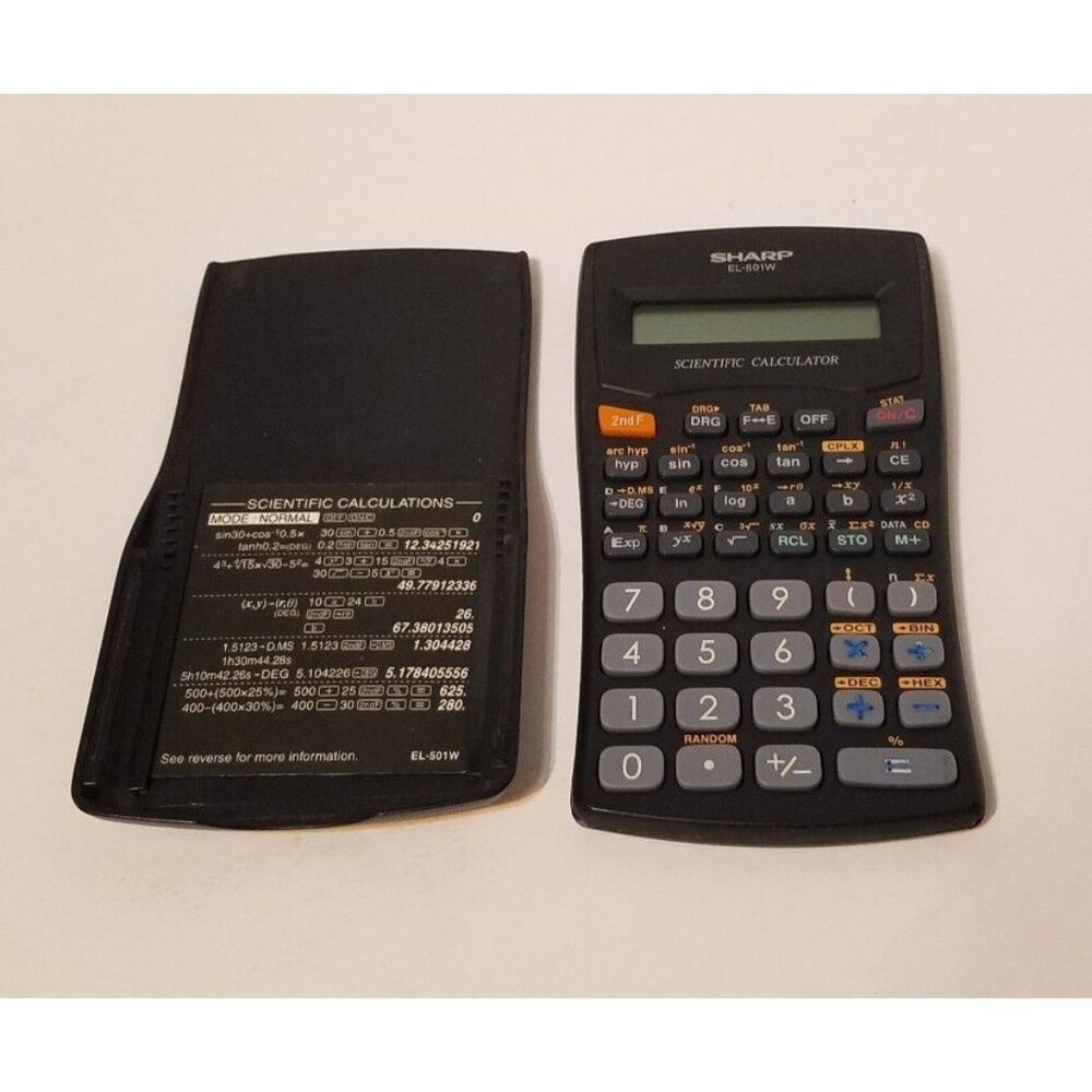 Sharp EL-501W Scientific Calculator with cover #4